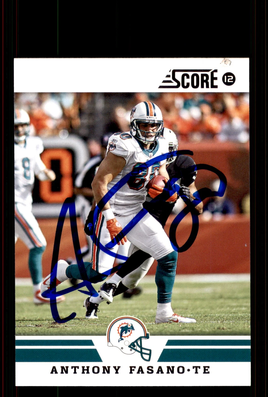 Signed Football Card Auto Anthony Fasano 2012 Score #254 Miami Dolphins