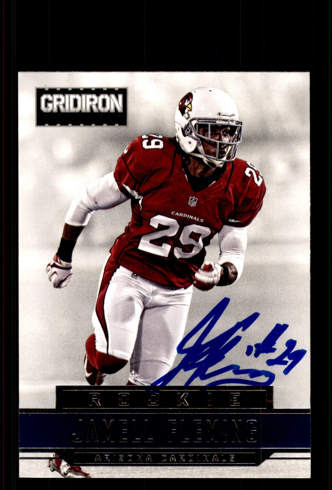 Signed Football Card Auto Jamell Fleming 2012 Panini Gridiron #242 Cardinals