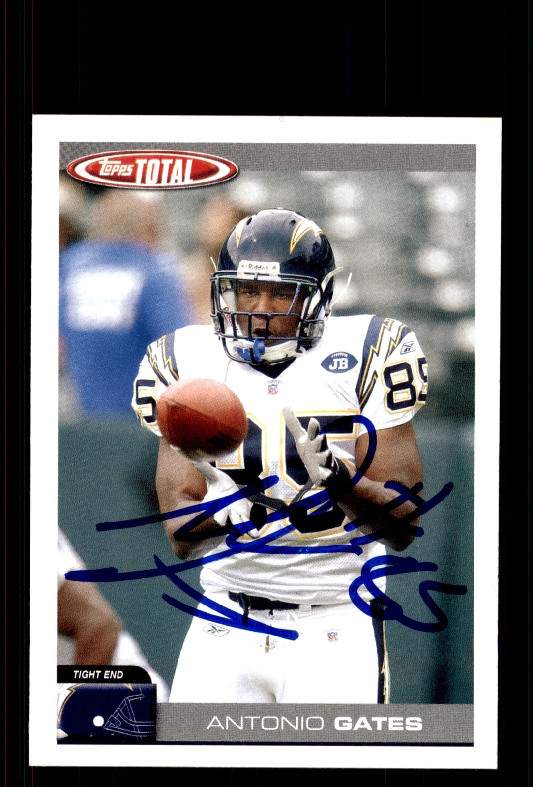 Signed Football Card Auto Antonio Gates 2004 Topps Total #71 San Diego Chargers
