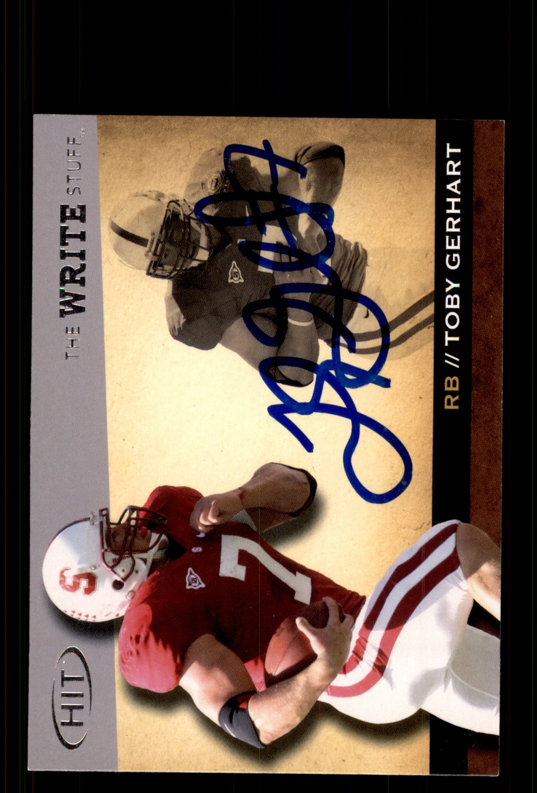 Signed Football Card Auto Toby Gerhart 2010 SAGE HIT #WS14 Stanford Cardinal