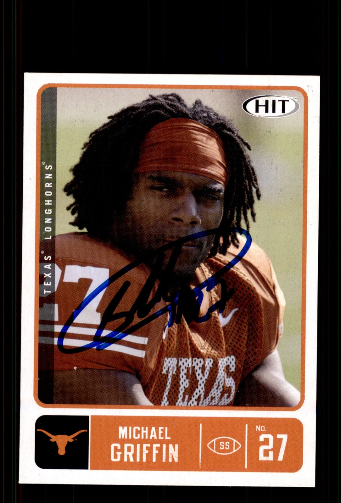 Signed Football Card Auto Michael Griffin 2007 SAGE HIT #27 Texas Longhorns