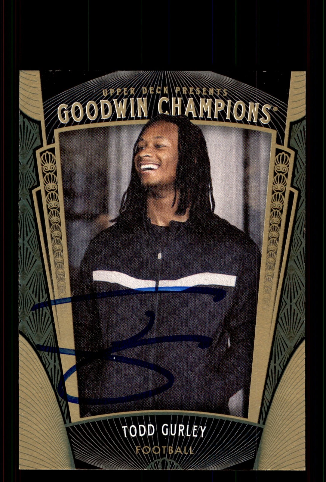Signed Football Card Auto Todd Gurley 2015 Upper Deck Goodwin Champions #75
