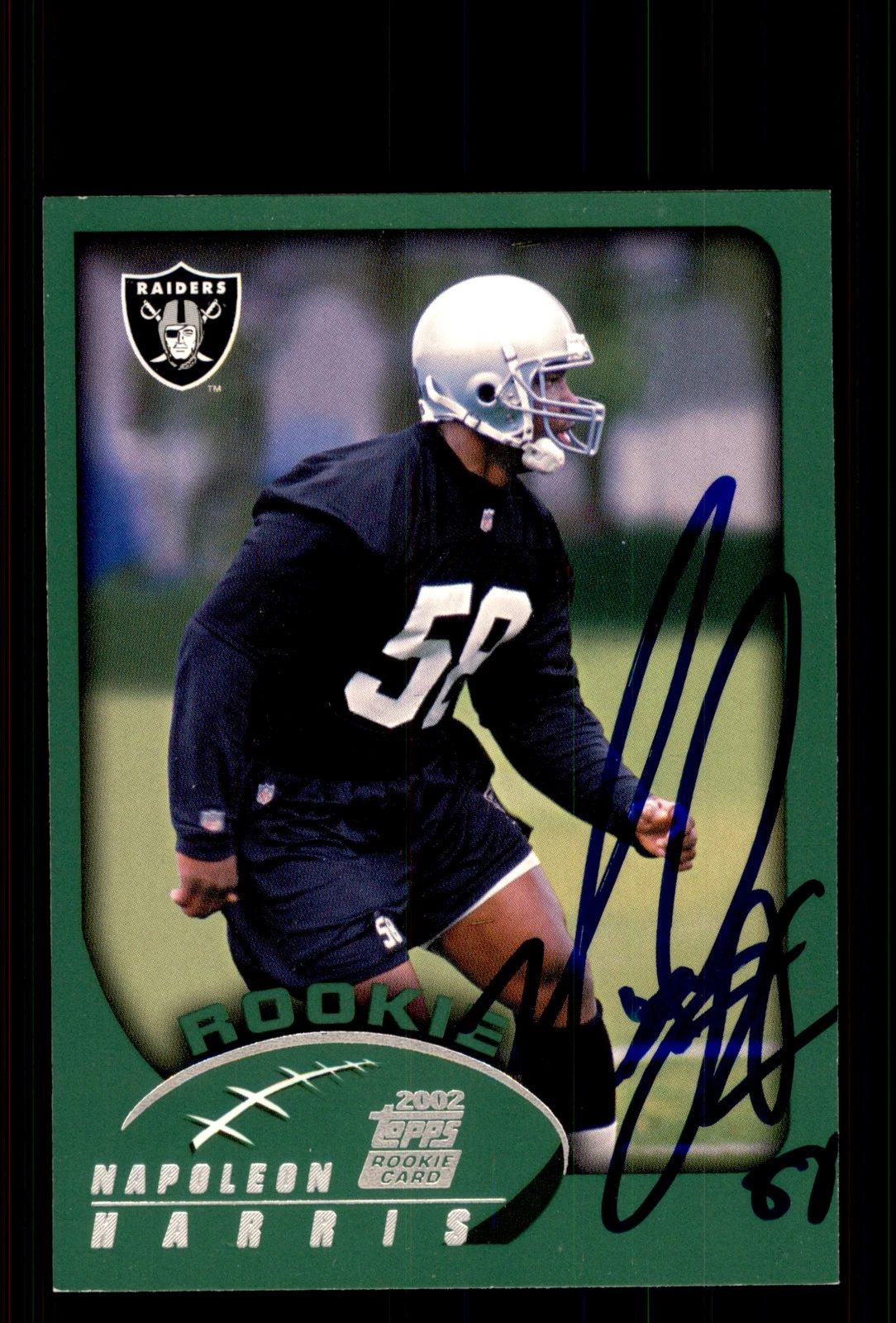 Signed Football Card Auto Napoleon Harris 2002 Topps #362 Oakland Raiders