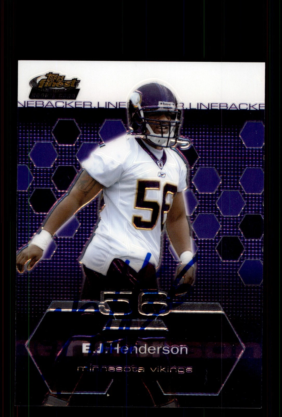 Signed Football Card Auto EJ Henderson 2003 Finest #97 Minnesota Vikings