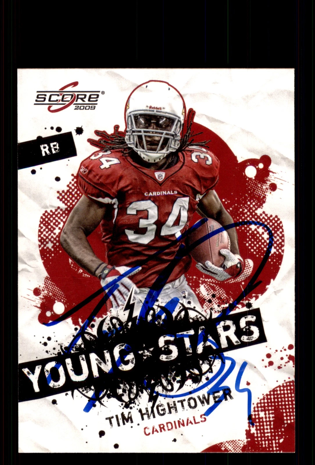 Signed Football Card Auto Tim Hightower 2009 Score Inscriptions #20 Cardinals