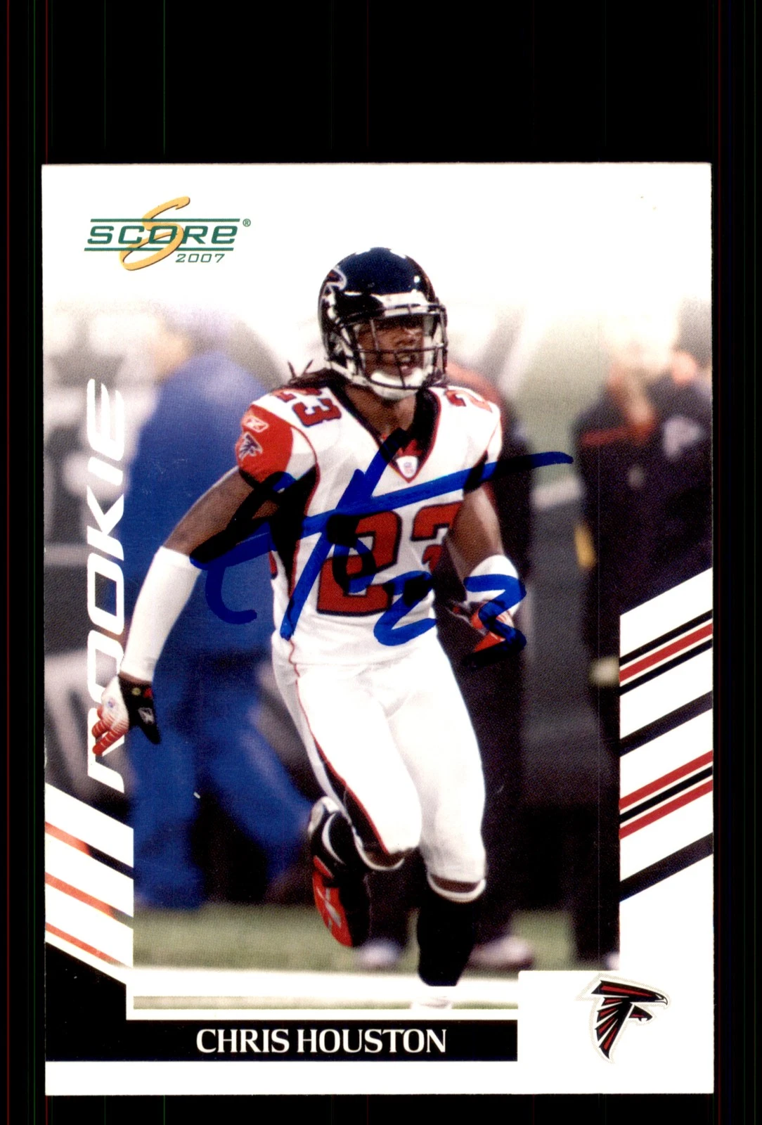 Signed Football Card Auto Chris Houston 2007 Score #421 Atlanta Falcons