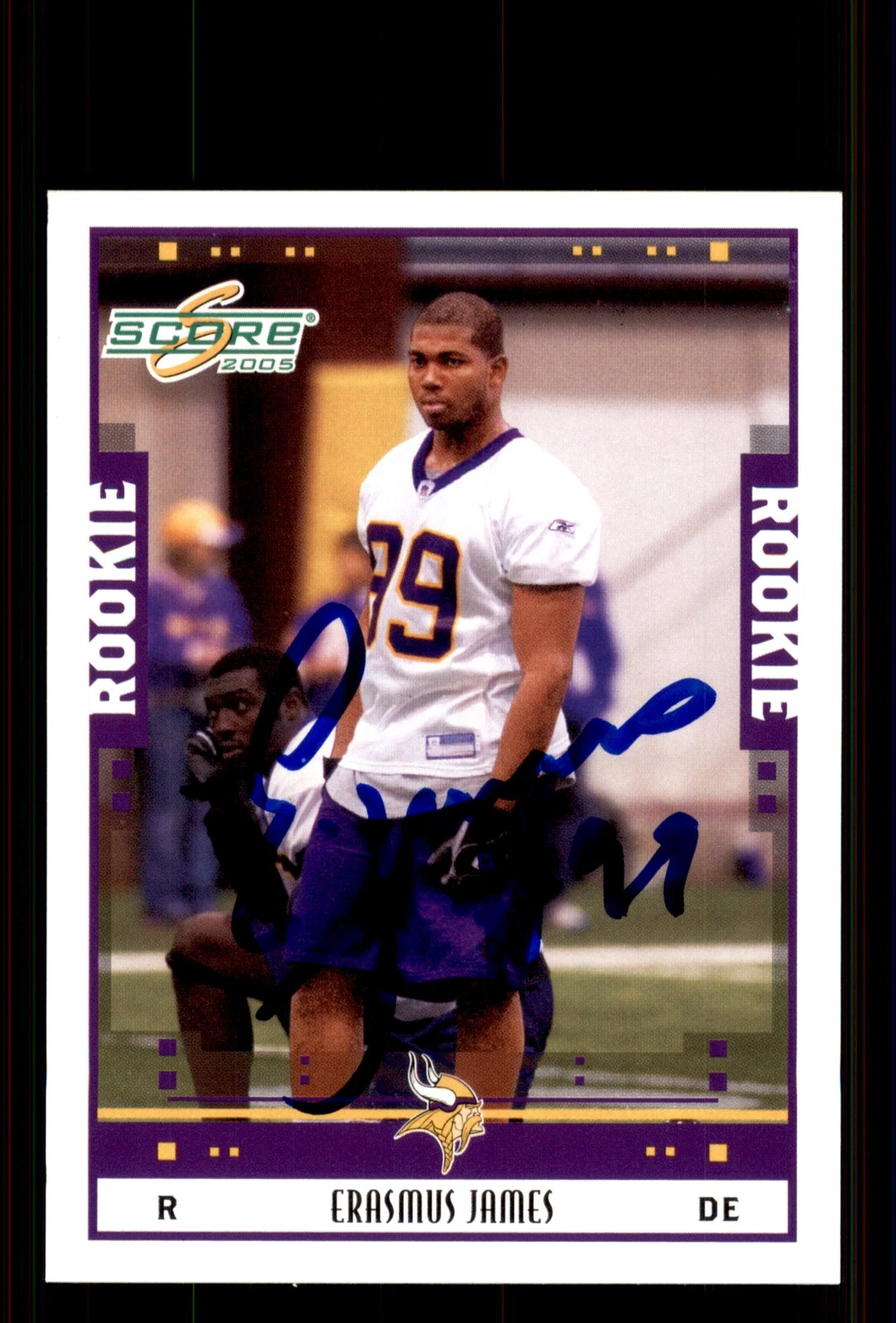 Signed Football Card Auto Erasmus James 2005 Score #347 Minnesota Vikings