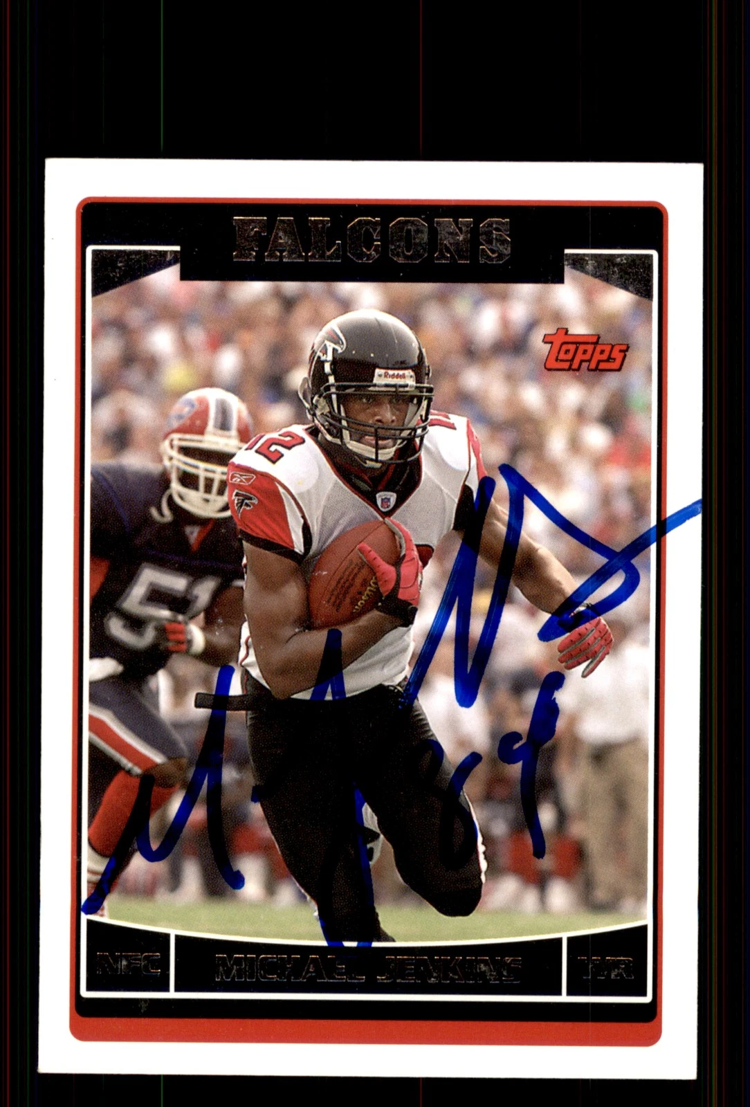 Signed Football Card Auto Michael Jenkins 2006 Topps #90 Atlanta Falcons