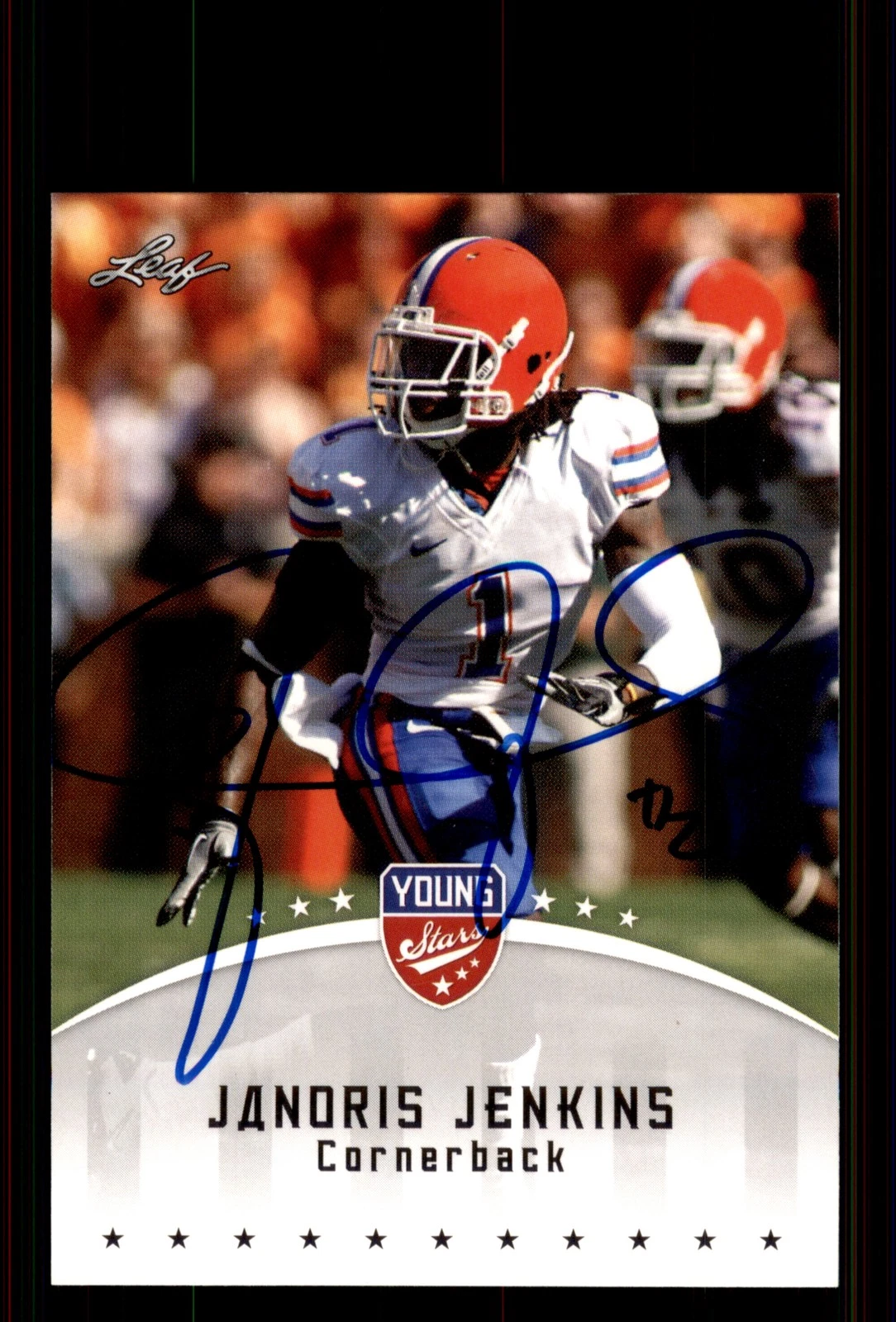 Signed Football Card Auto Janoris Jenkins 2012 Leaf Young Stars #41 Florida