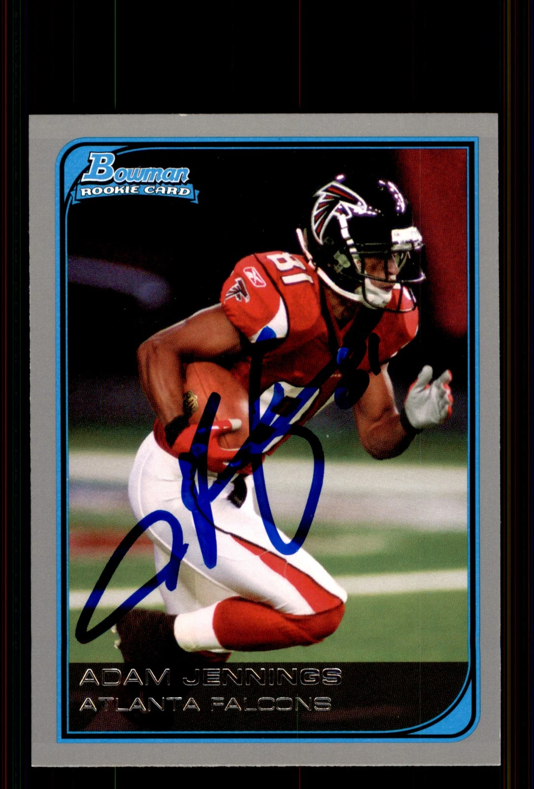 Signed Football Card Auto Adam Jennings 2006 Bowman #168 Atlanta Falcons