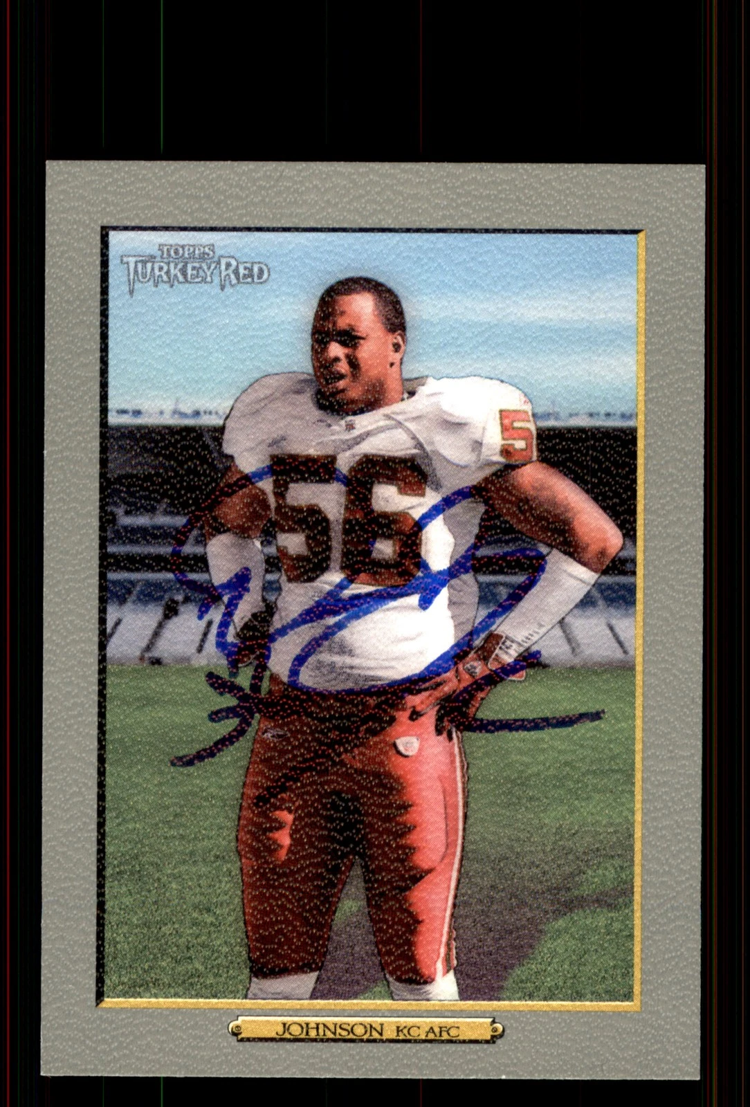 Signed Football Card Auto Derrick Johnson 2006 Topps Turkey Red #86 Chiefs