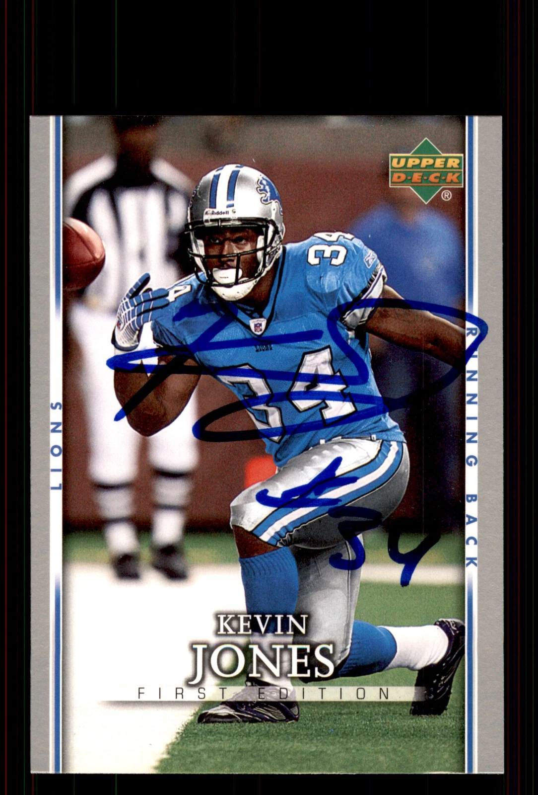 Signed Football Card Auto Kevin Jones 2007 Upper Deck First Edition #32