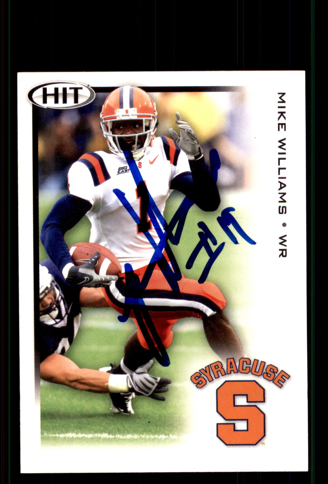 Signed Football Card Auto Mike Williams 2010 SAGE HIT #52 Syracuse Orange