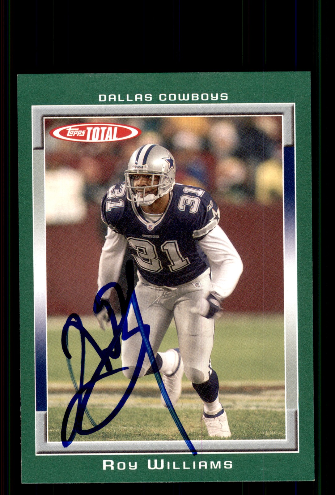 Signed Football Card Auto Roy Williams 2006 Topps Total #337 Dallas Cowboys