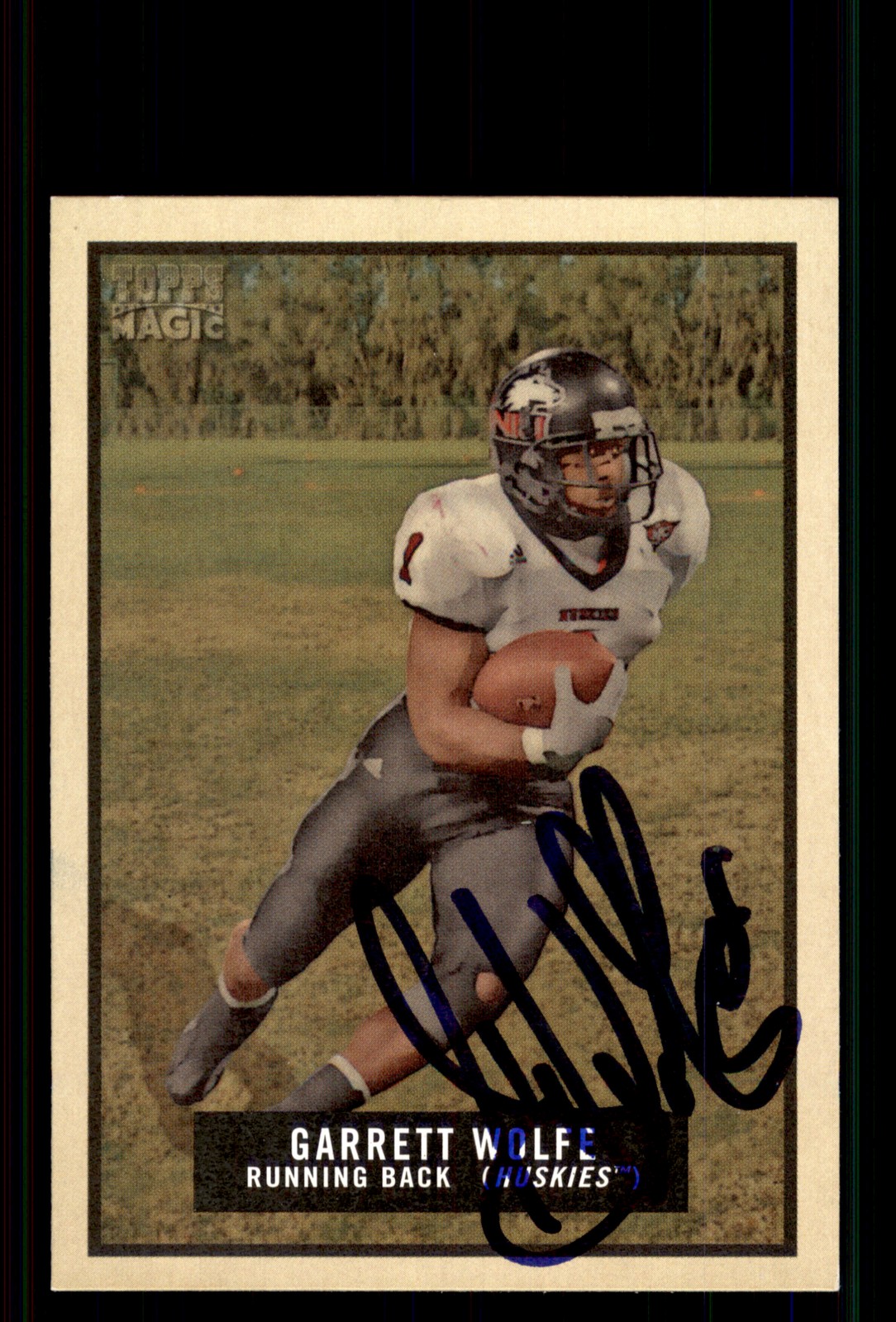 Signed Football Card Auto Garrett Wolfe 2009 Topps Magic #189 Northern Illinois