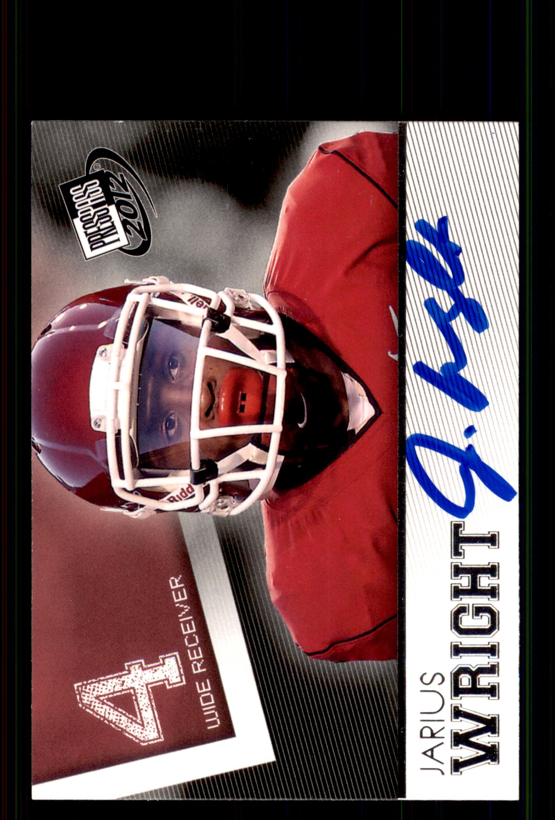 Signed Football Card Auto Jarius Wright 2012 Press Pass #49 Arkansas Razorbacks