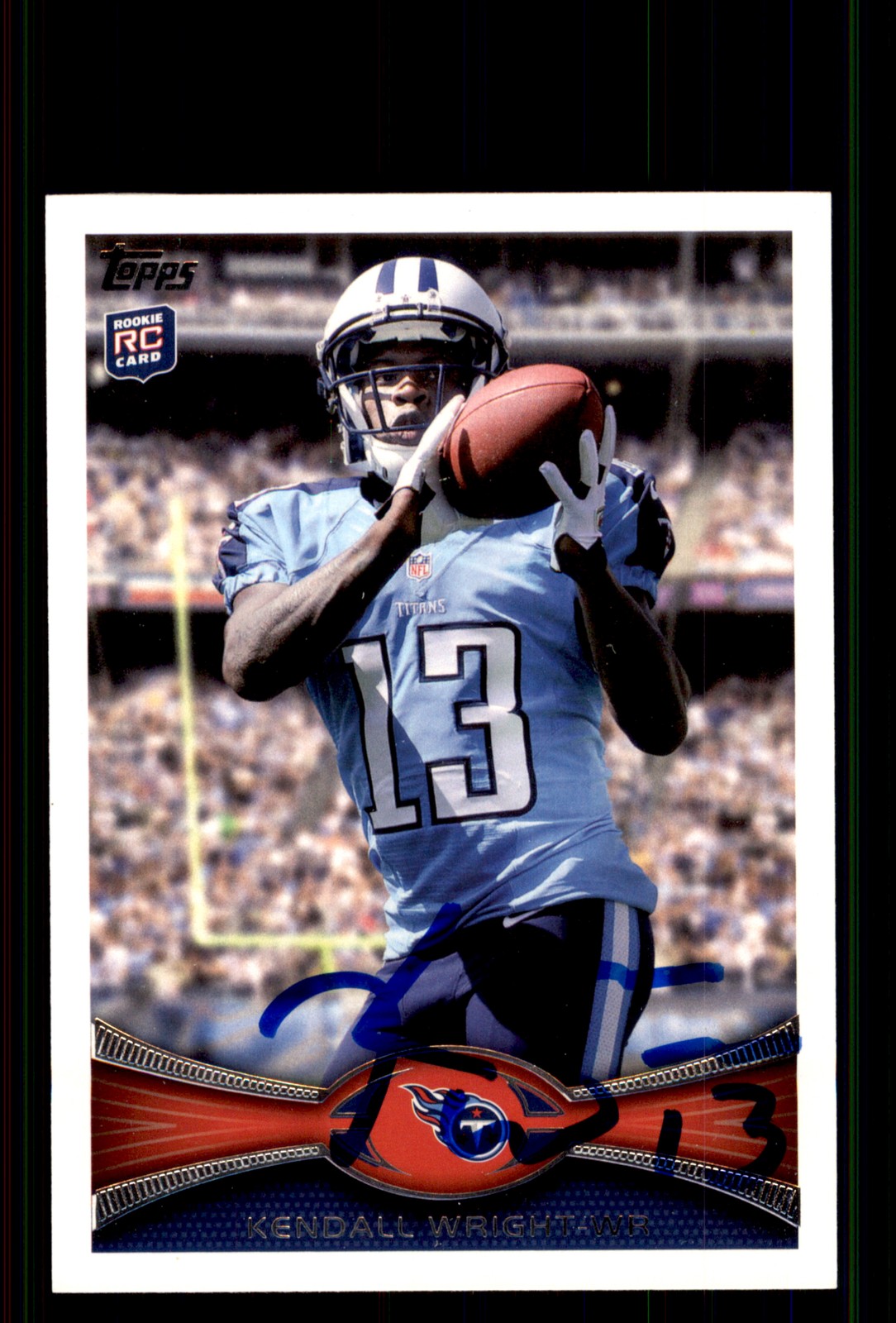 Signed Football Card Auto Kendall Wright 2012 Topps #378 Tennessee Titans