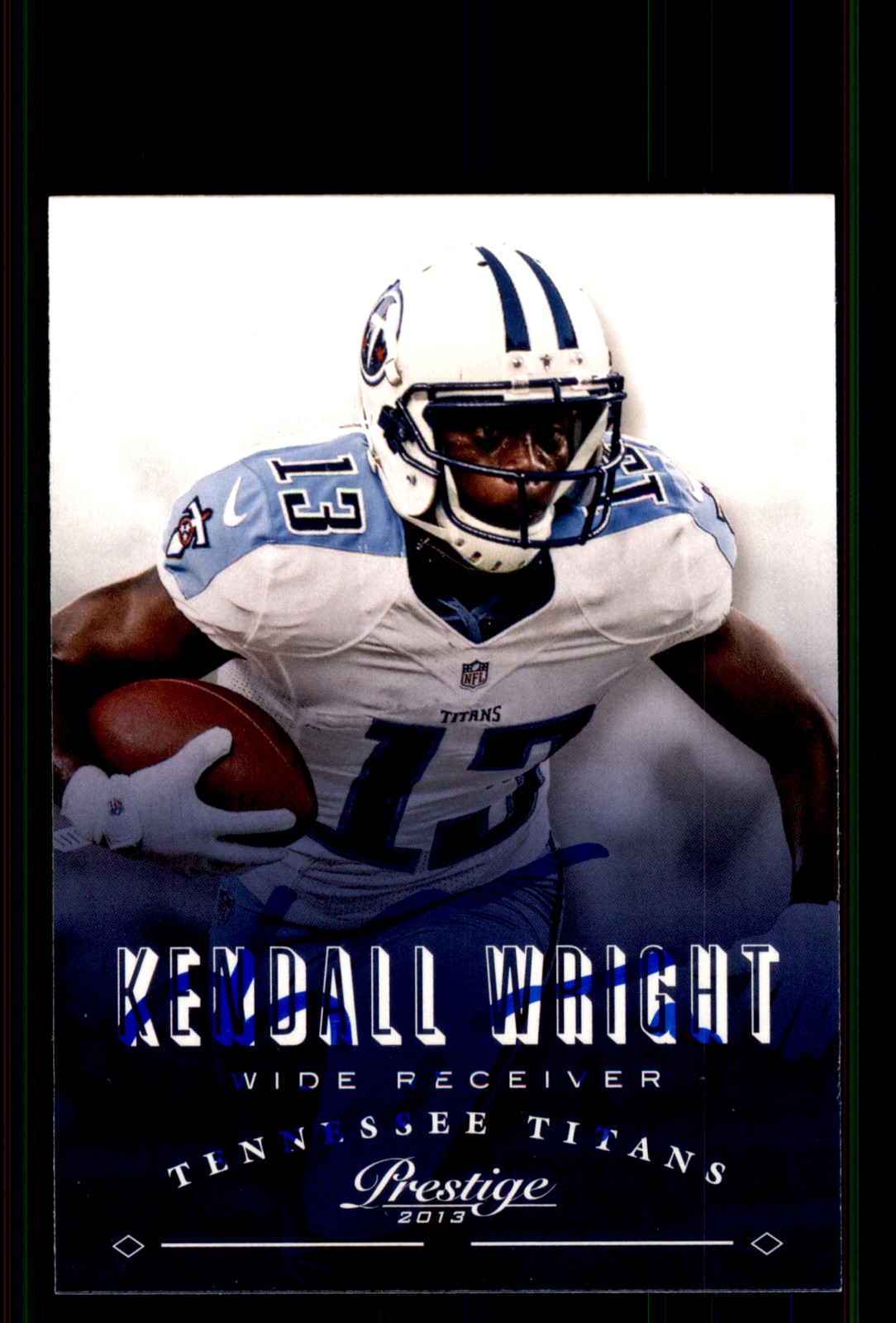 Signed Football Card Auto Kendall Wright 2013 Panini Prestige #190 Titans