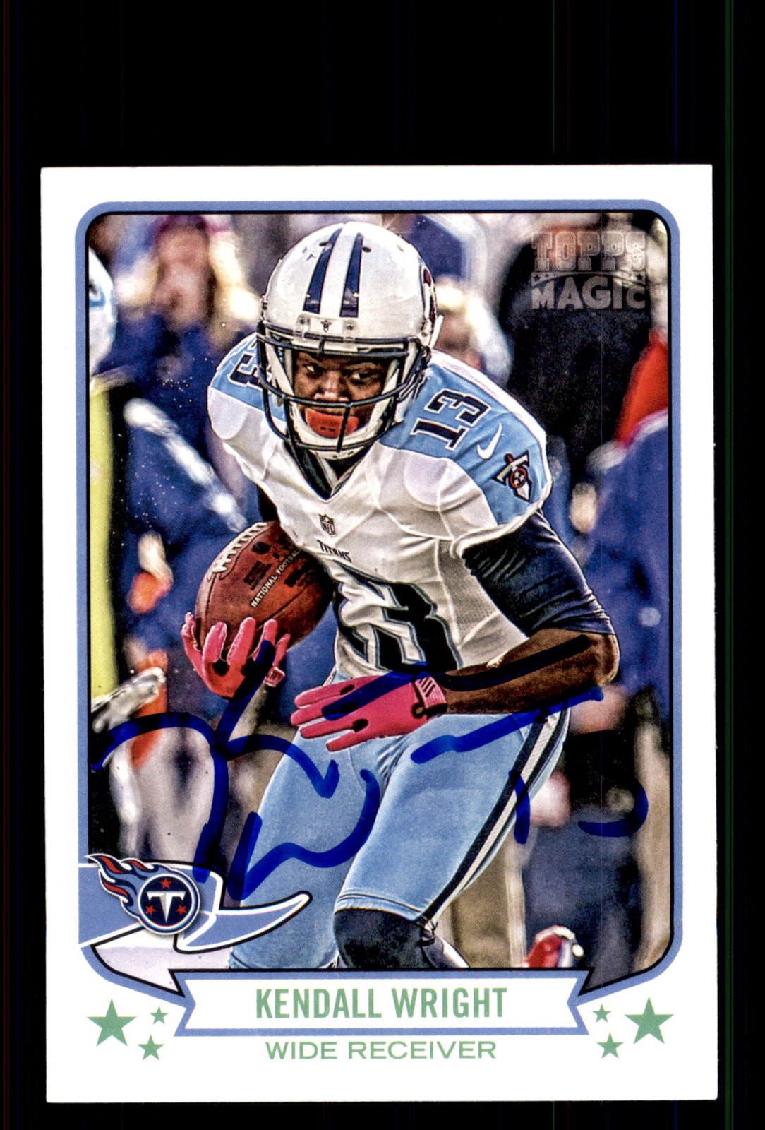 Signed Football Card Auto Kendall Wright 2013 Topps Magic #178 Tennessee Titans