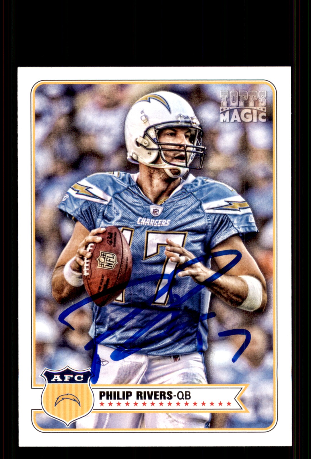 Signed Football Card Auto Philip Rivers 2012 Topps Magic #81 San Diego Chargers