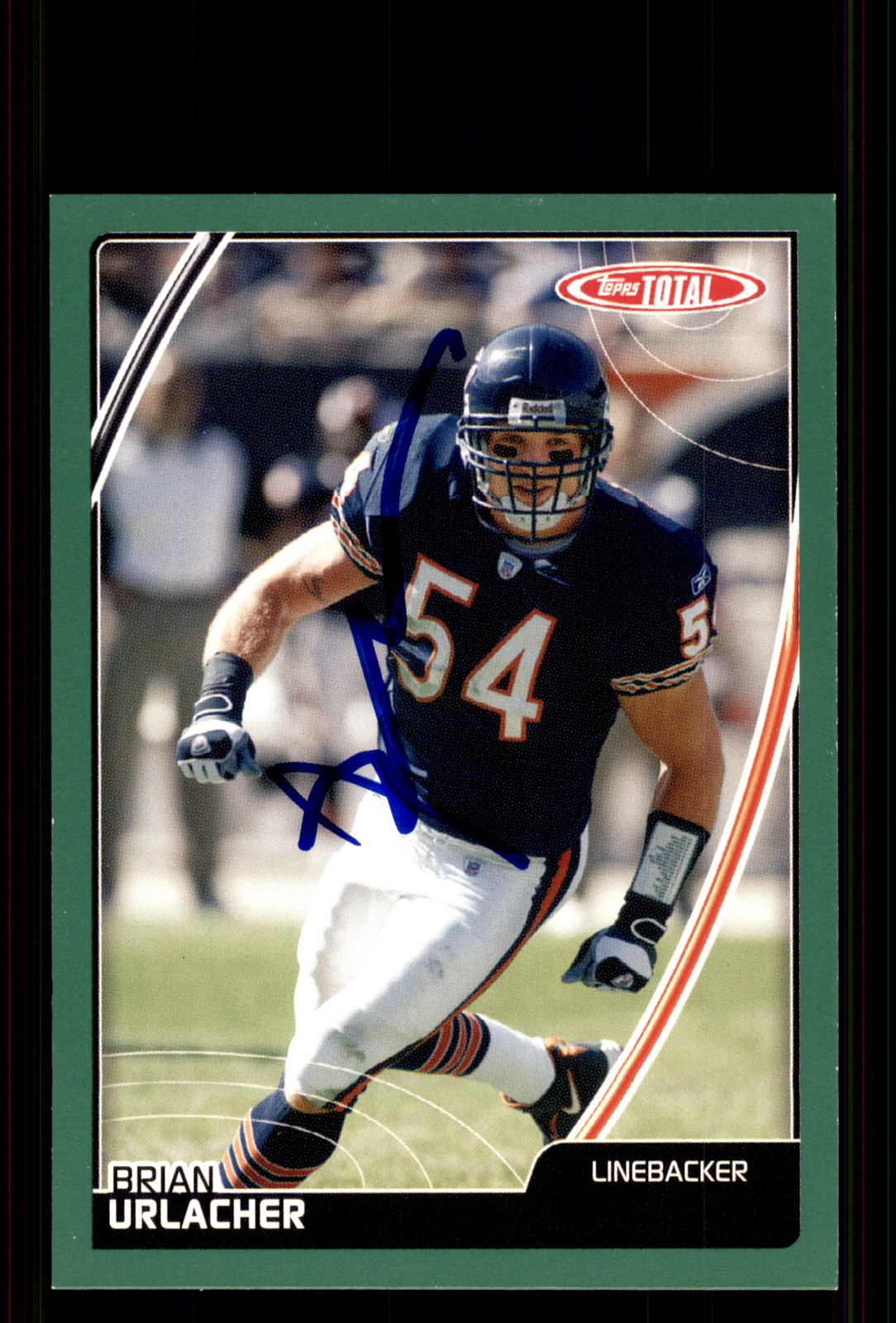 Signed Football Card Auto Brian Urlacher 2007 Topps Total #369 Chicago Bears