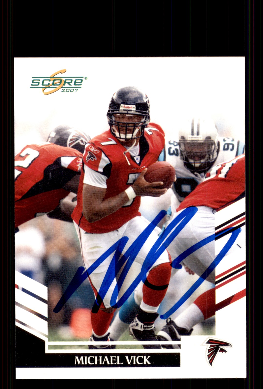 Signed Football Card Auto Michael Vick 2007 Score #70 Atlanta Falcons