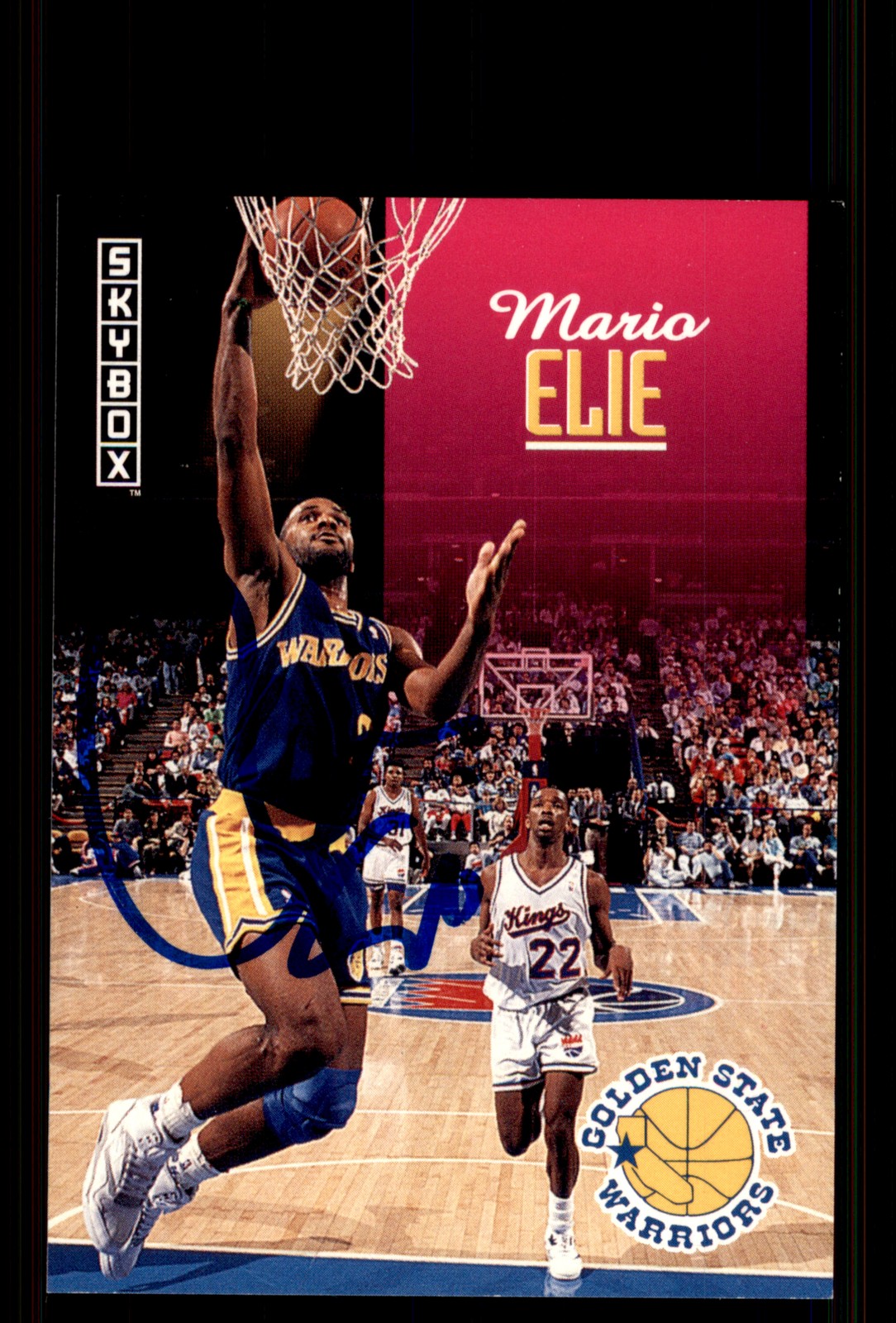 Signed Basketball Card Auto Mario Elie 1992-93 SkyBox #77 Golden State Warriors