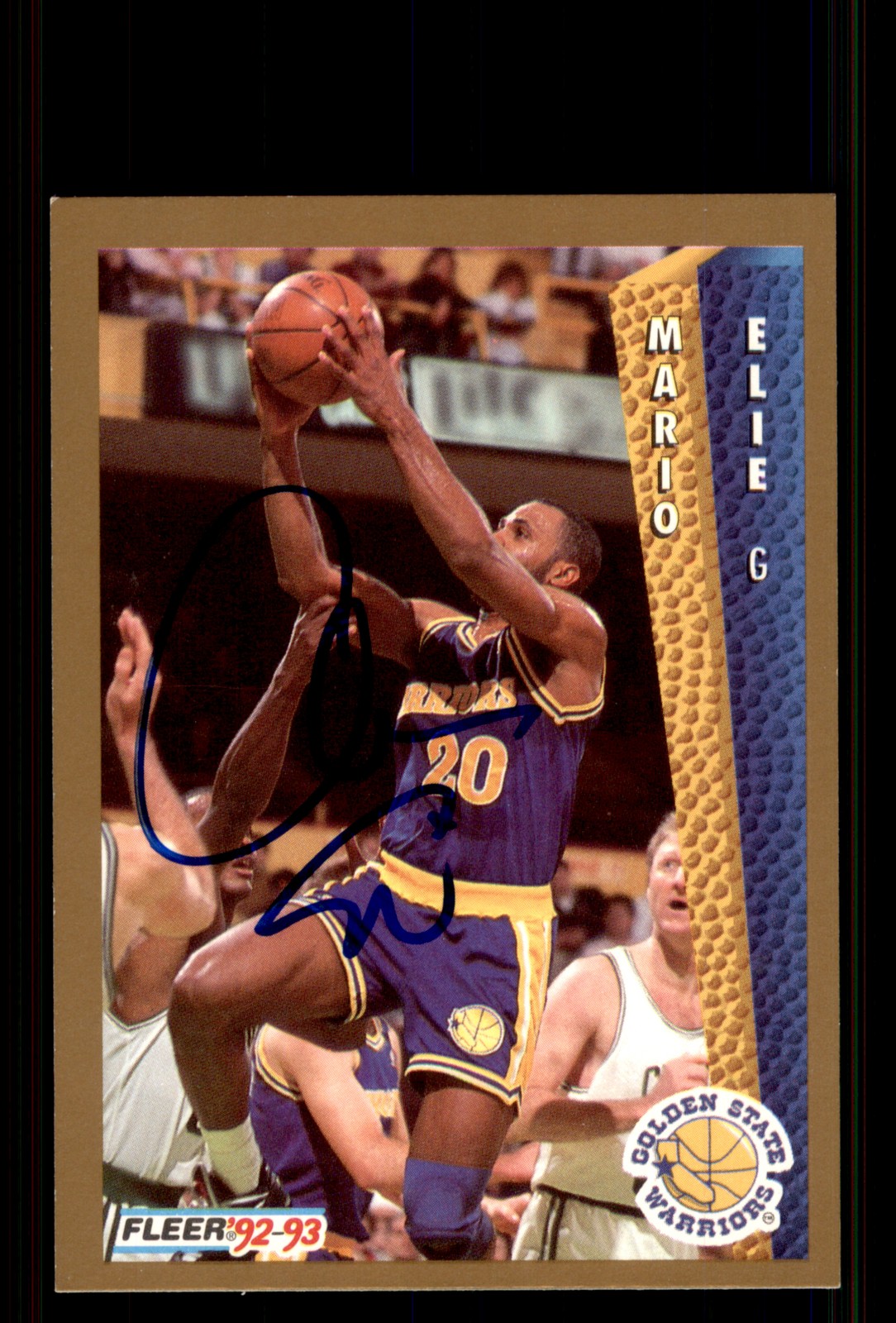 Signed Basketball Card Auto Mario Elie 1992-93 Fleer #73 Golden State Warriors