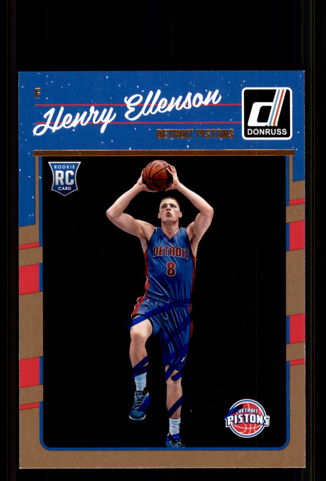 Signed Basketball Card Auto Henry Ellenson 2016-17 Donruss #165 Detroit Pistons