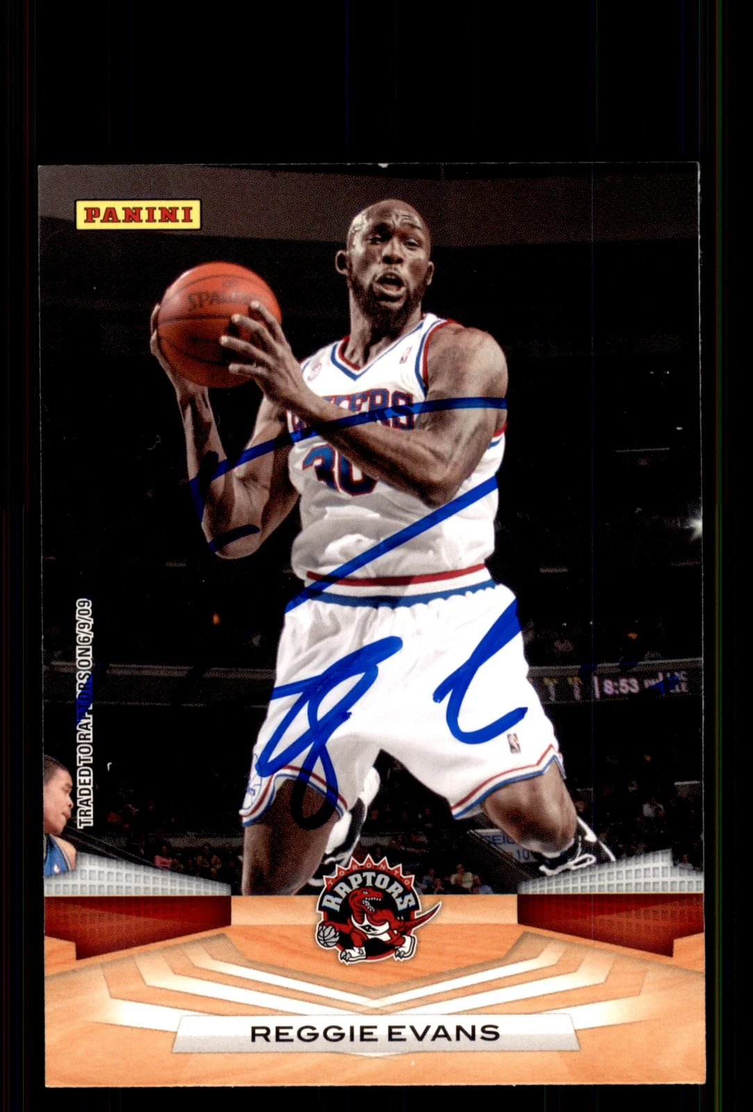 Signed Basketball Card Auto Reggie Evans 2009-10 Panini #48 Toronto Raptors