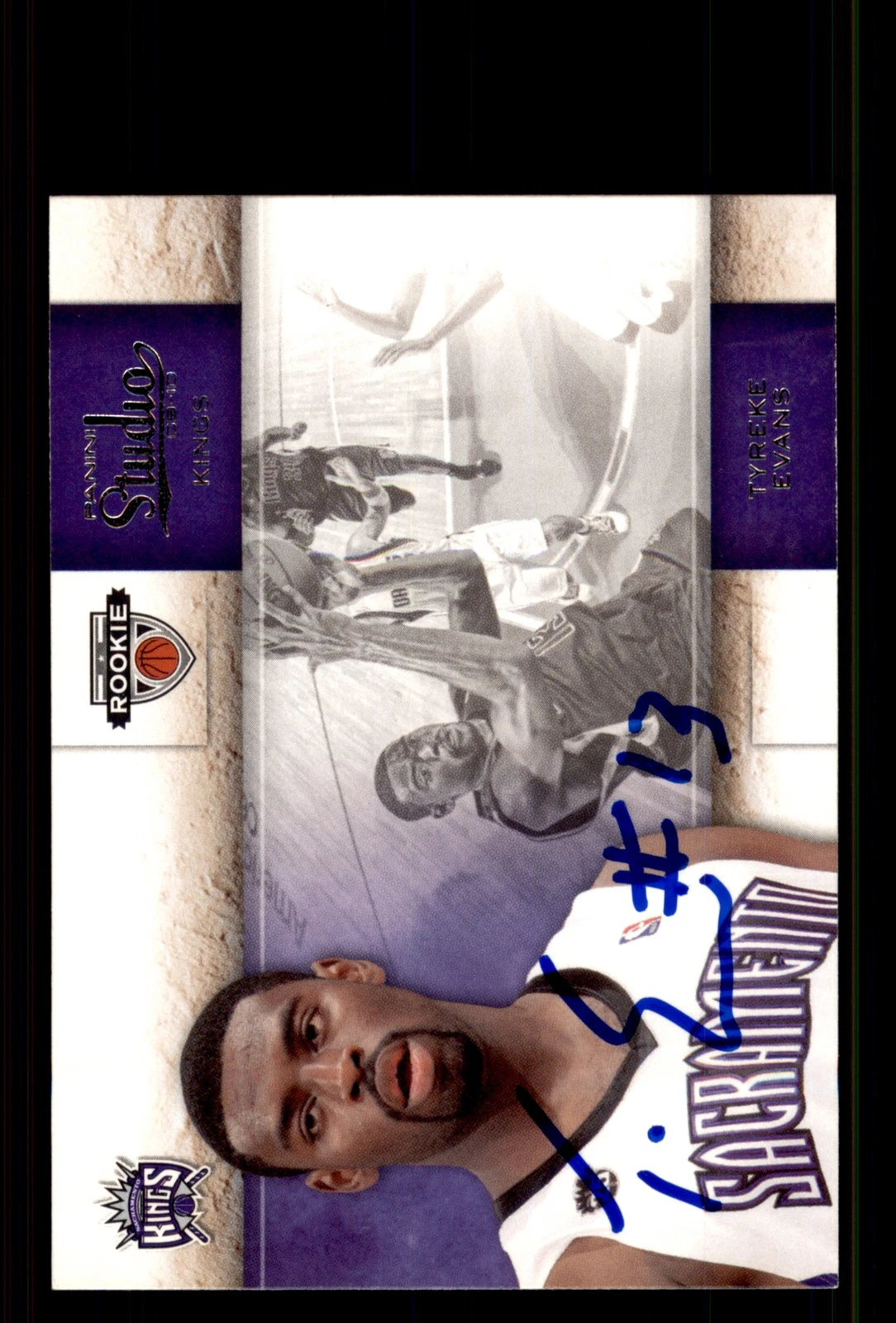Signed Basketball Card Auto Tyreke Evans 2009-10 Panini Studio #138 Kings