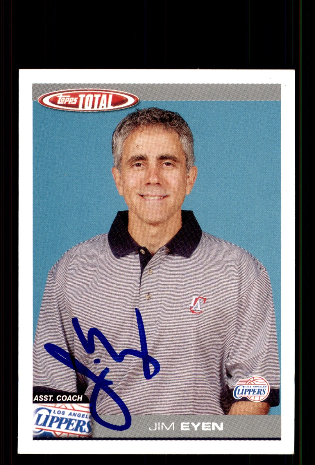 Signed Basketball Card Auto Jim Eyen 2004-05 Topps Total #384 Clippers