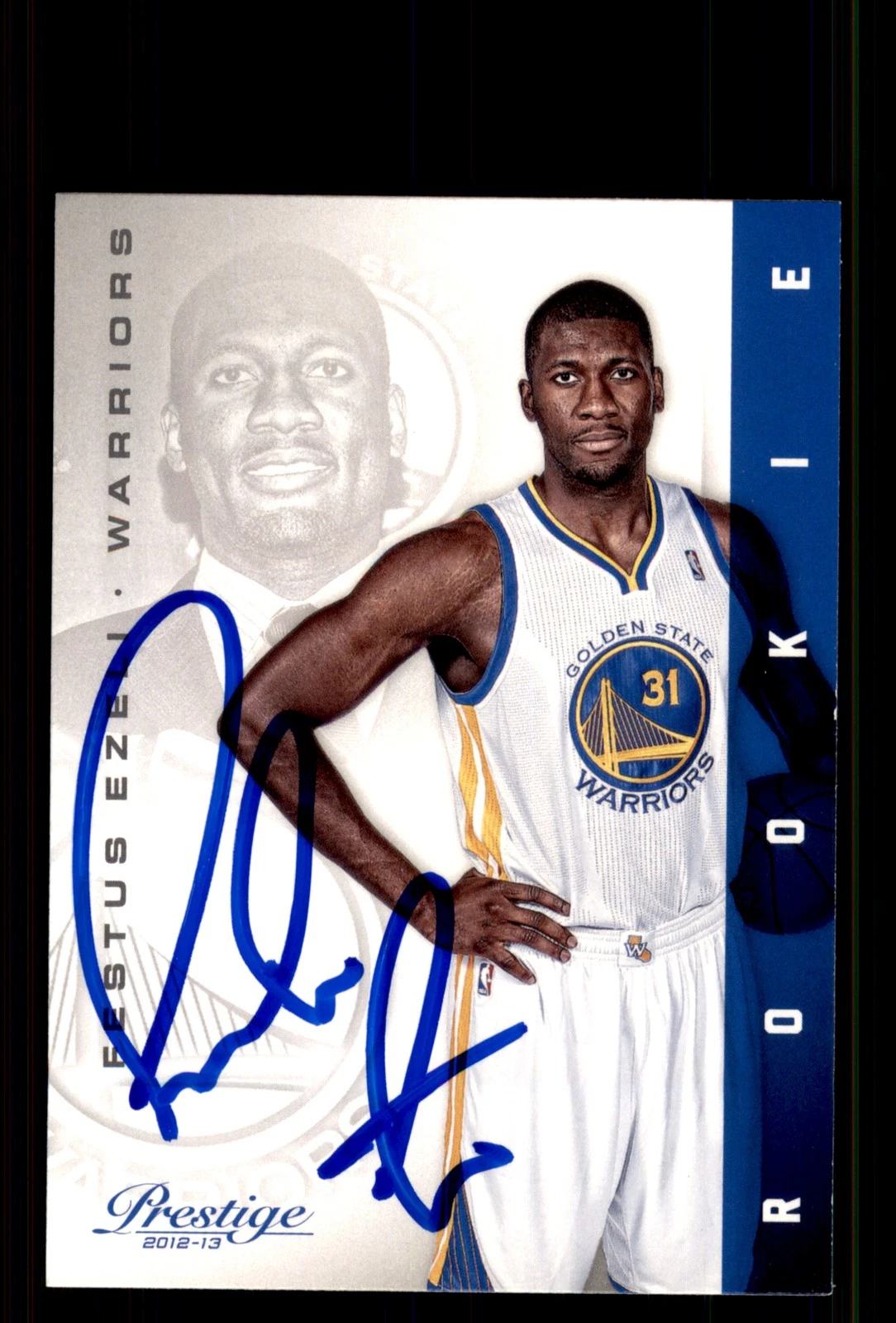 Signed Basketball Card Auto Festus Ezeli 2012-13 Panini Prestige #229 Warriors