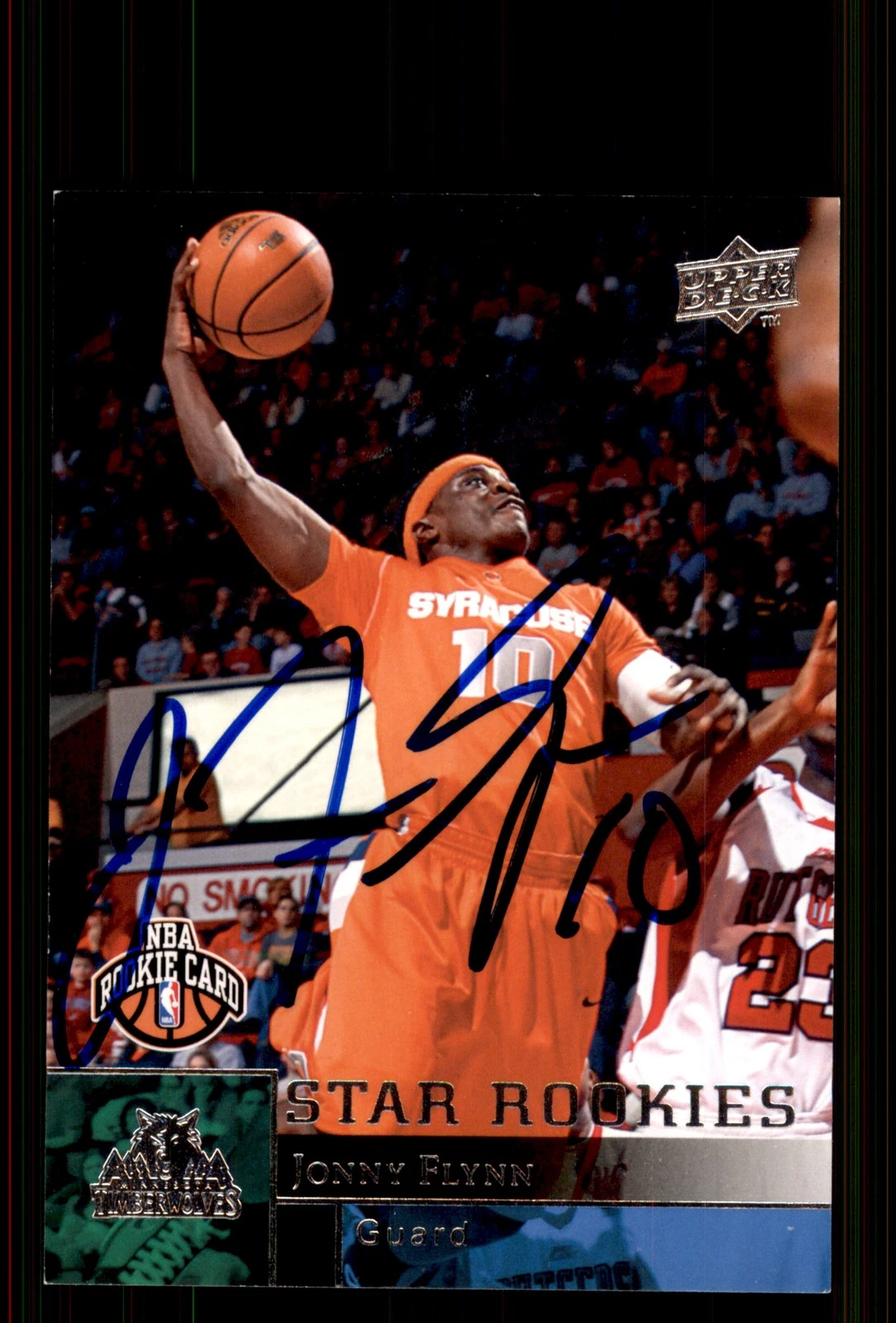 Signed Basketball Card Auto Jonny Flynn 2009-10 Upper Deck #239 Timberwolves