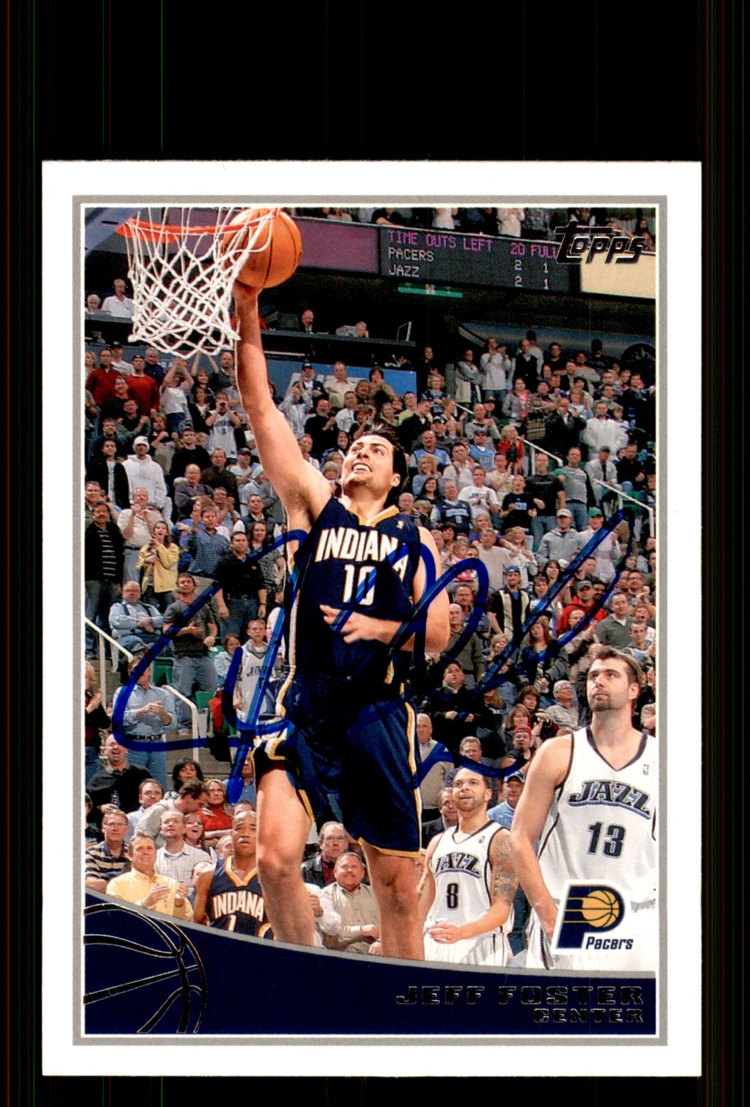 Signed Basketball Card Auto Jeff Foster 2009-10 Topps #112 Indiana Pacers
