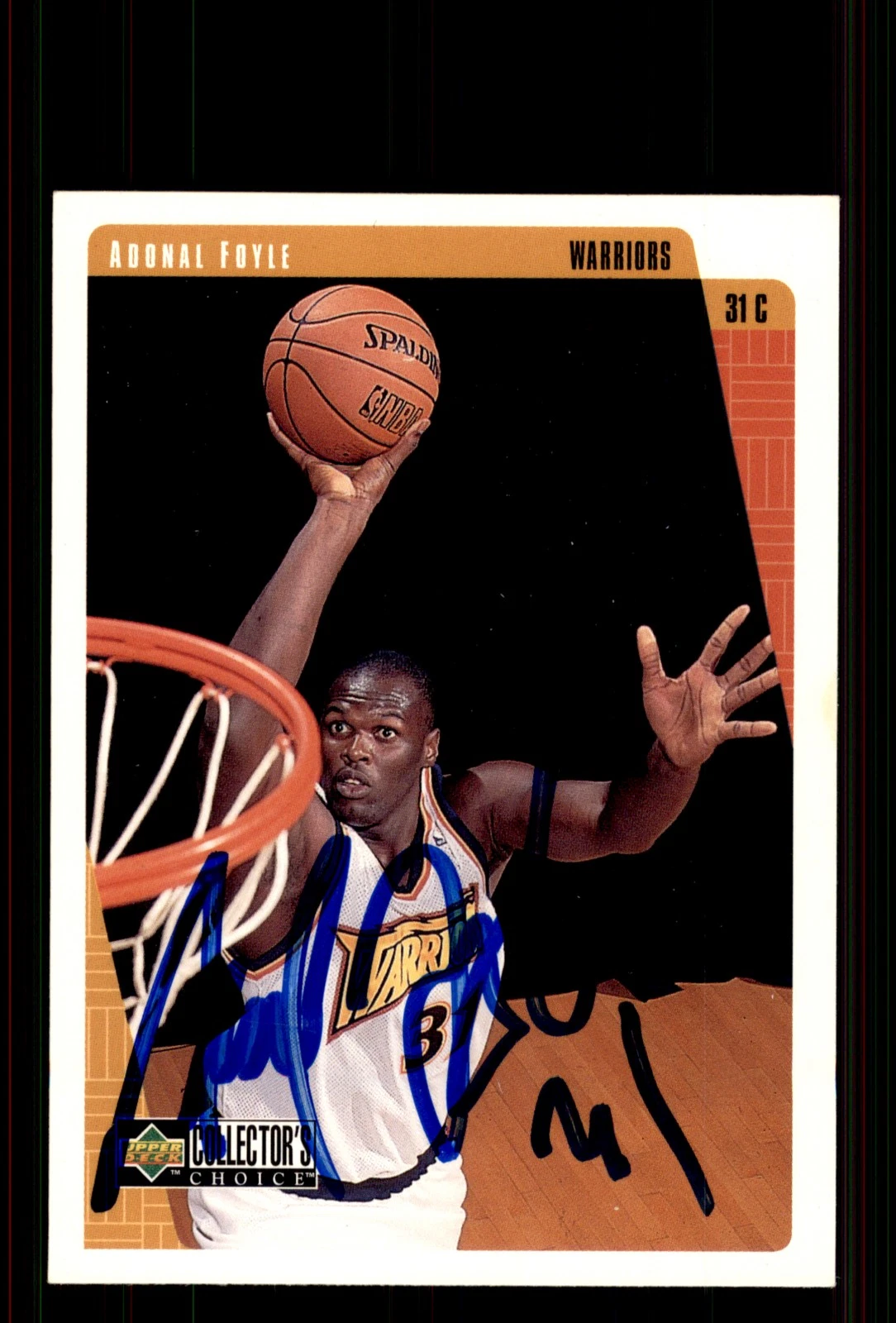 Signed Basketball Card Auto Adonal Foyle 1997-98 Collector's Choice #249