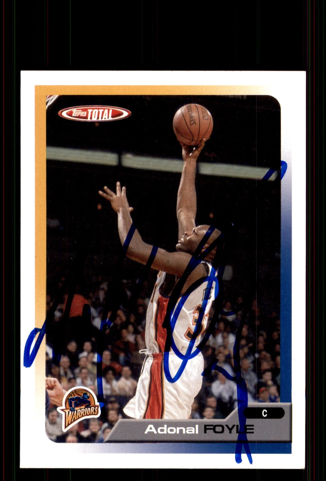 Signed Basketball Card Auto Adonal Foyle 2005-06 Topps Total #93 Warriors