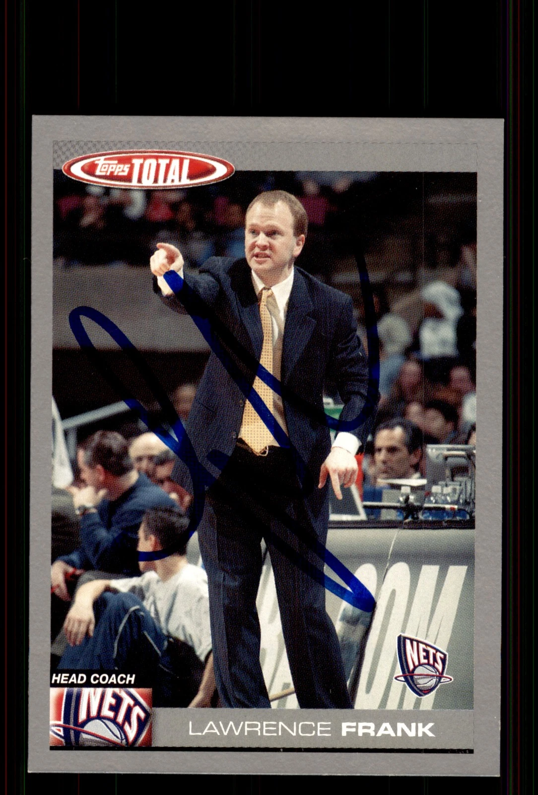 Signed Basketball Card Auto Lawrence Frank 2004-05 Topps Total #395 Nets Silver