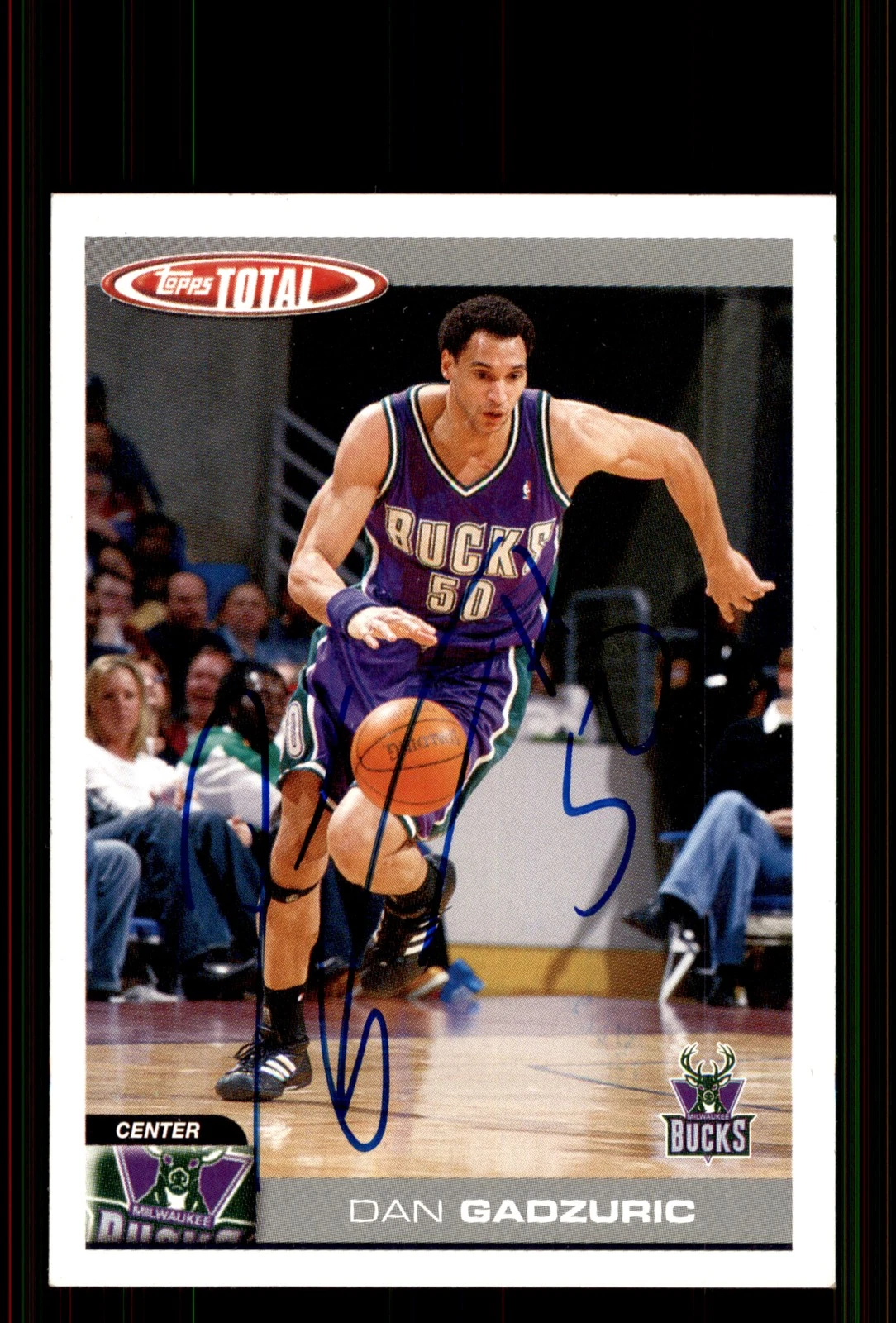 Signed Basketball Card Auto Dan Gadzuric 2004-05 Topps Total #41 Milwaukee Bucks