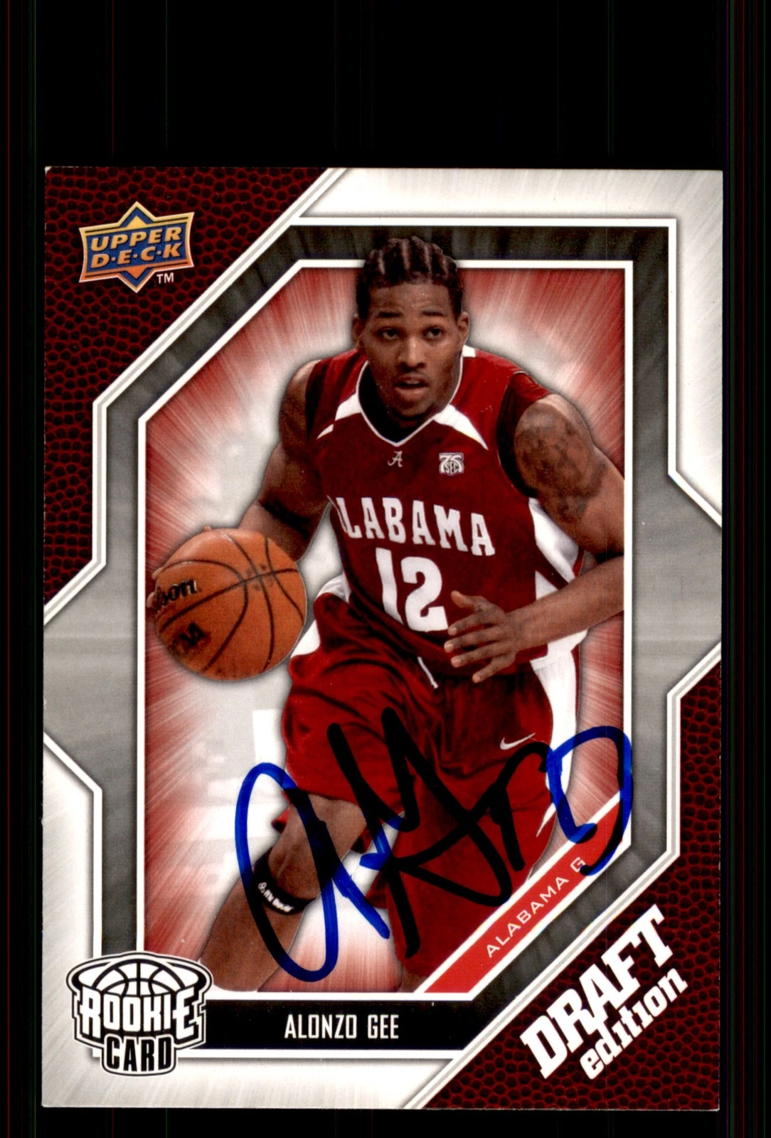 Signed Basketball Card Auto Alonzo Gee 2009-10 Upper Deck Draft Edition #5
