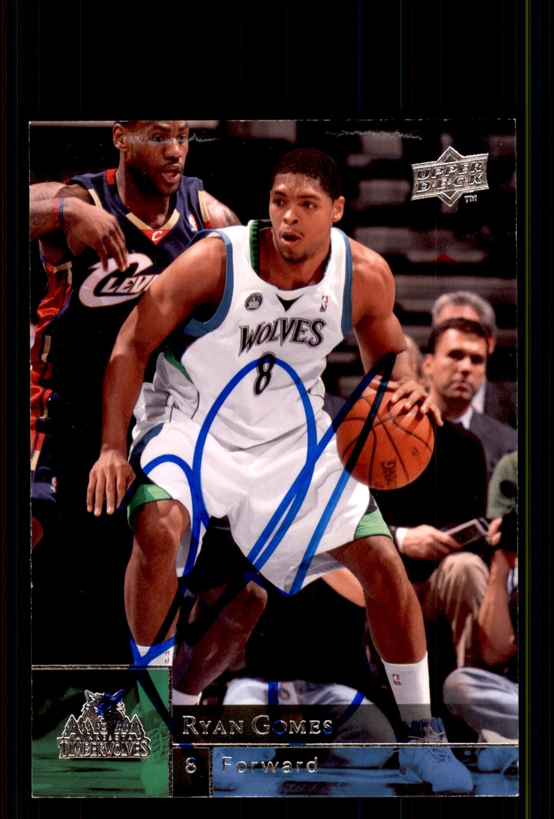 Signed Basketball Card Auto Ryan Gomes 2009-10 Upper Deck #111 Timberwolves