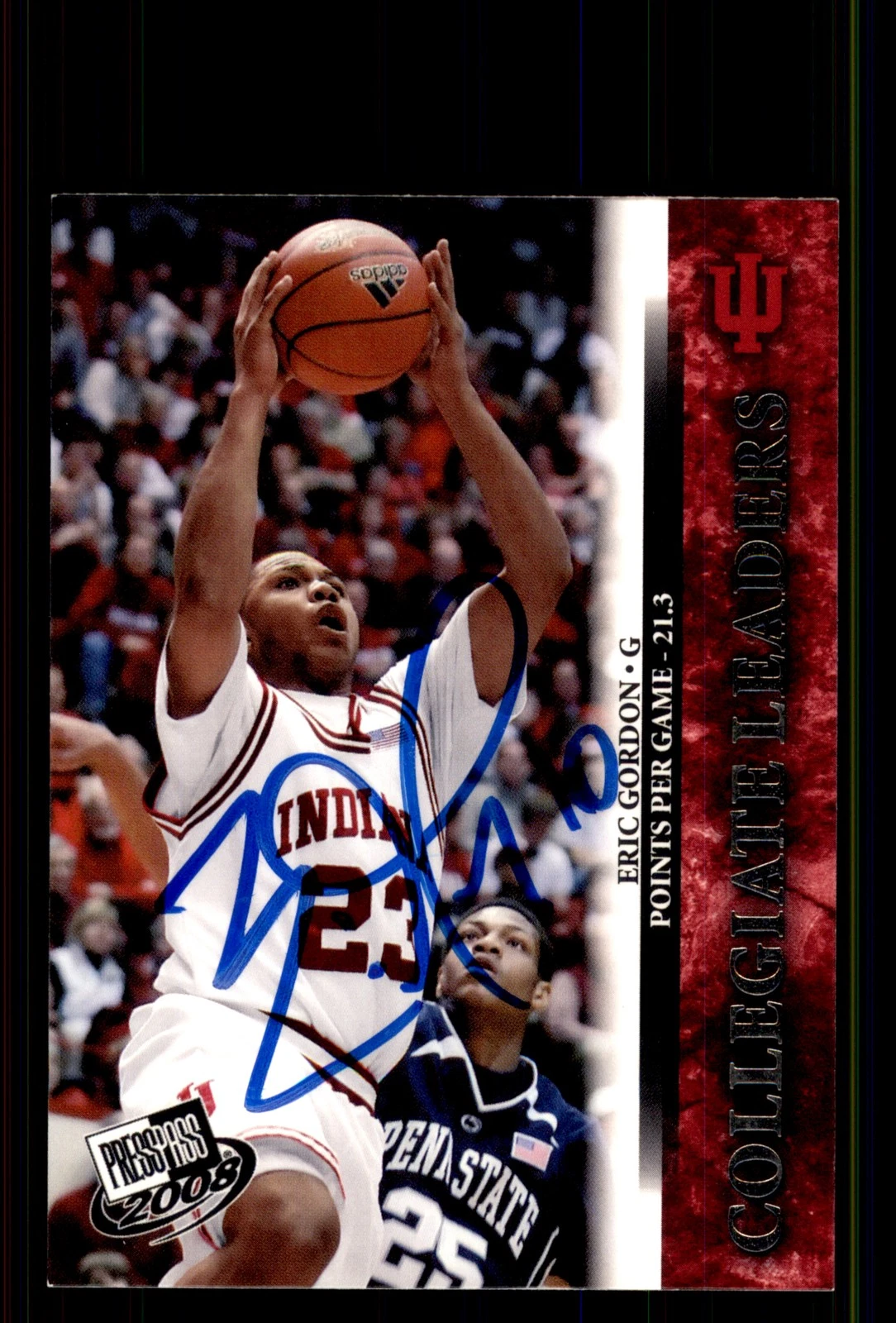 Signed Basketball Card Auto Eric Gordon 2008 Press Pass #41 Indiana Hoosiers