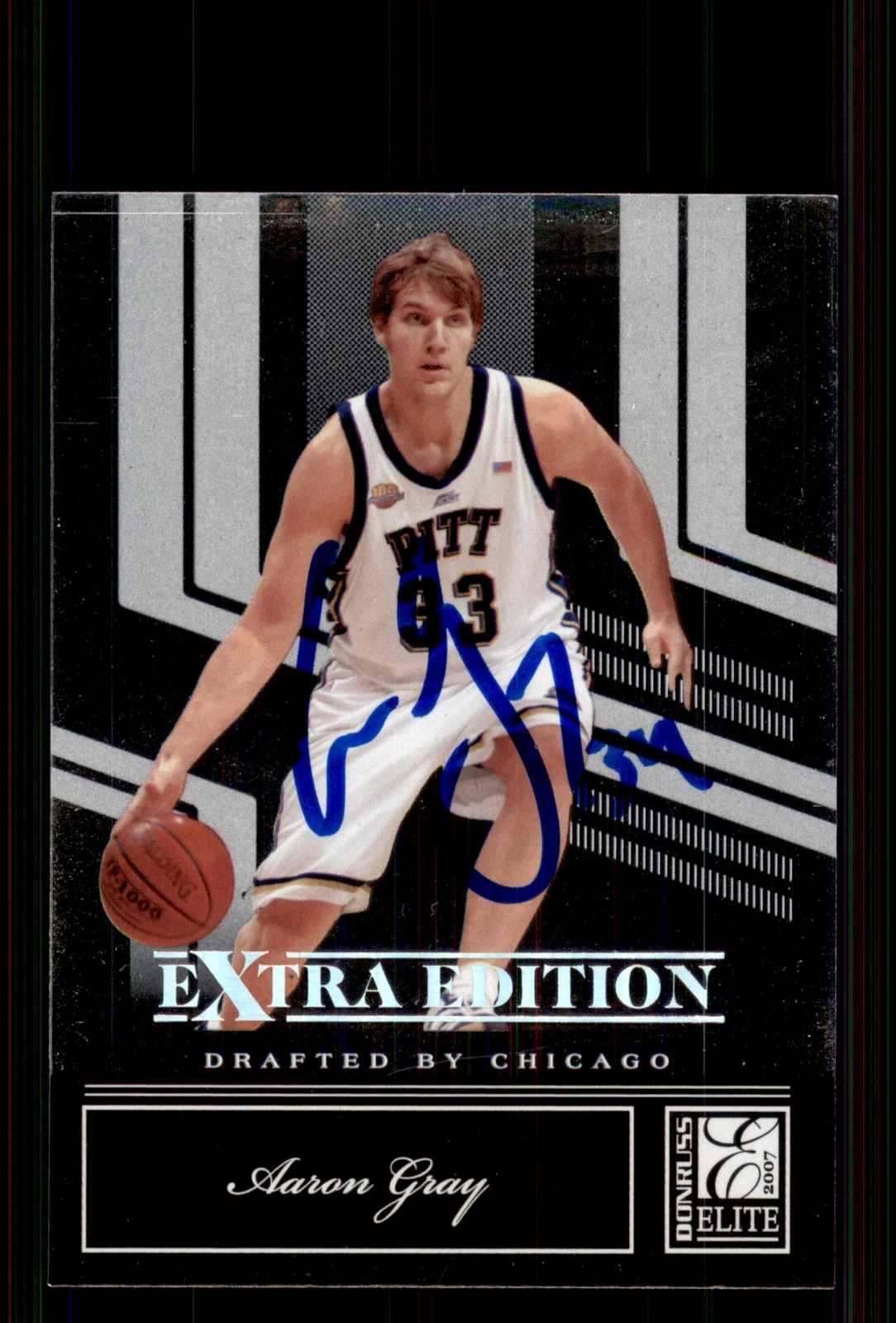Signed Basketball Card Auto Aaron Gray 2007 Donruss Elite Extra #57 Bulls