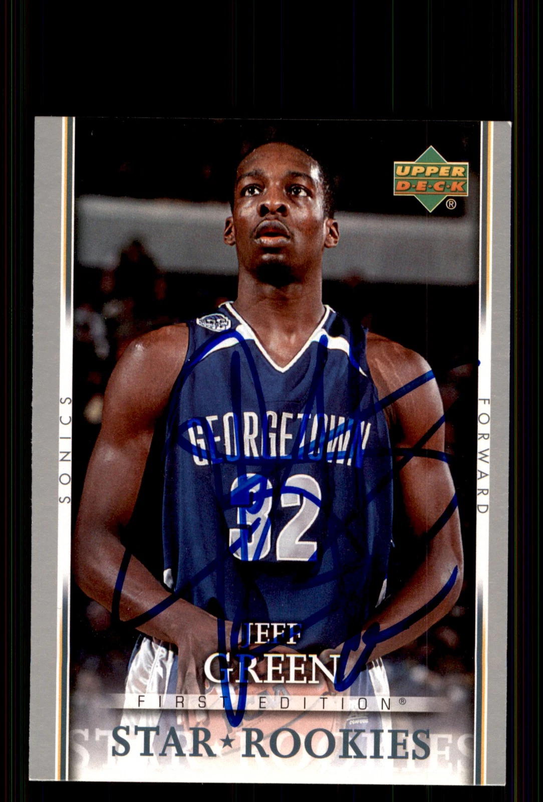 Signed Basketball Card Auto Jeff Green 2007-08 Upper Deck First Edition #205