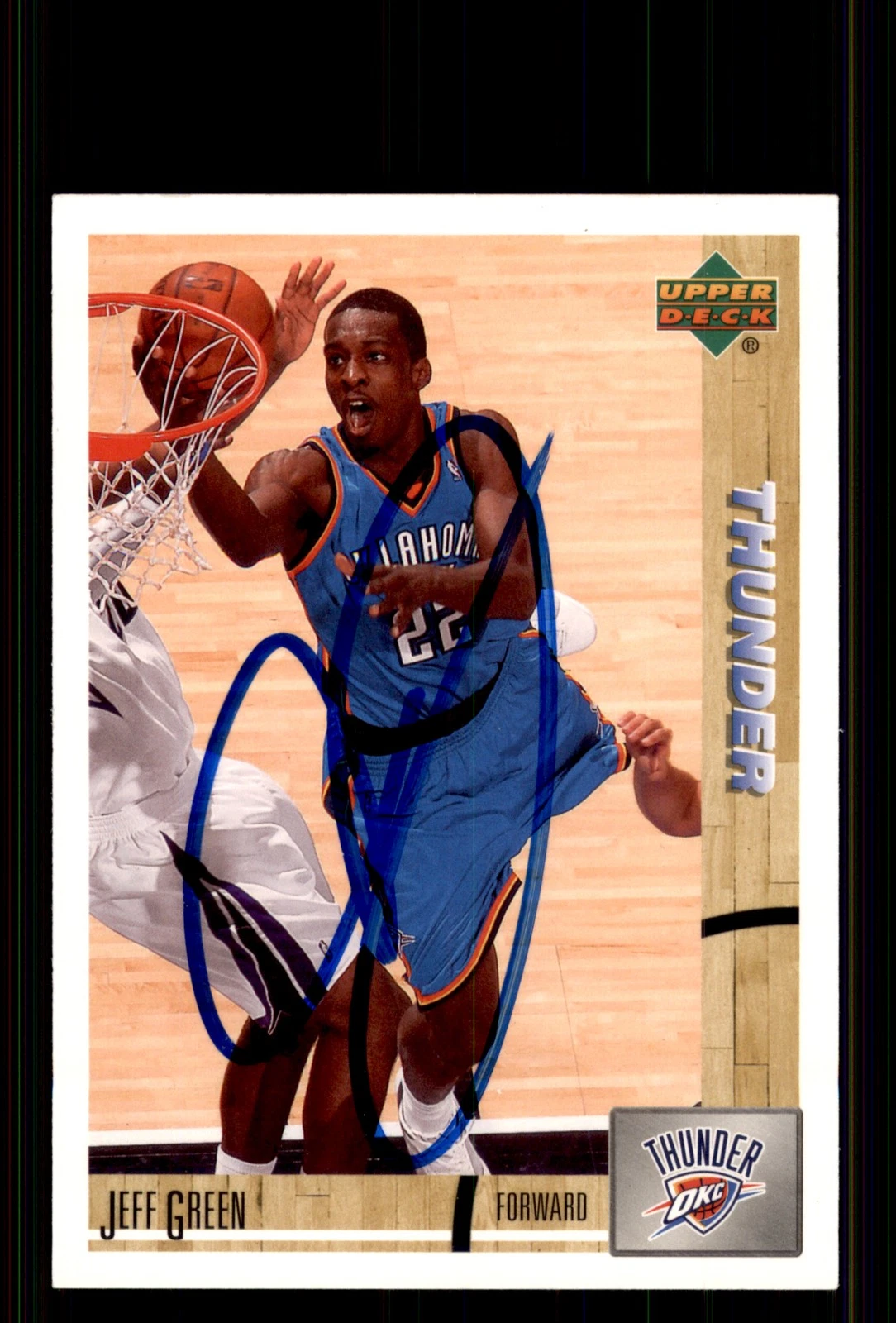 Signed Basketball Card Auto Jeff Green 2008-09 Upper Deck Lineage #191 Thunder