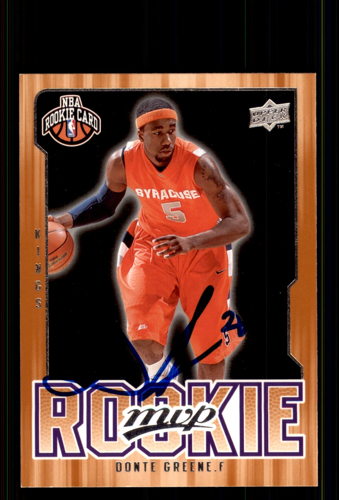 Signed Basketball Card Auto Donte Greene 2008-09 Upper Deck MVP #224 Kings