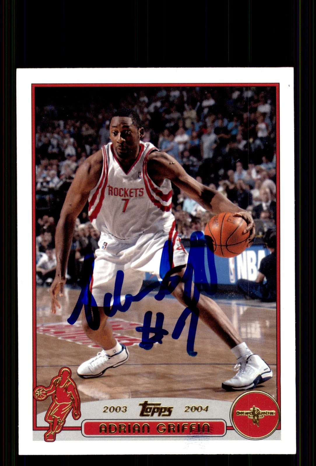Signed Basketball Card Auto Adrian Griffin 2003-04 Topps #200 Houston Rockets
