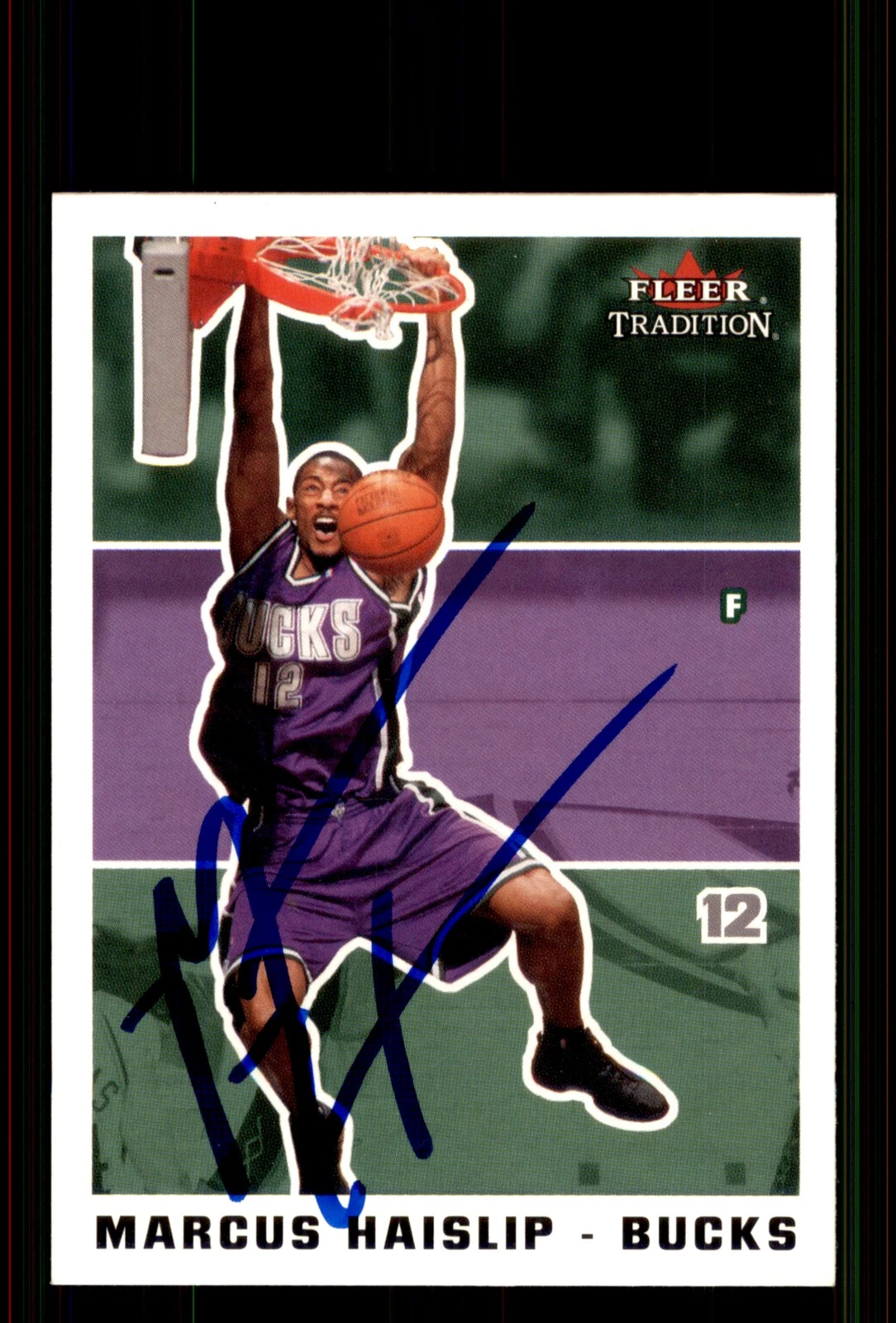 Signed Basketball Card Auto Marcus Haislip 2003-04 Fleer Tradition #87 Bucks