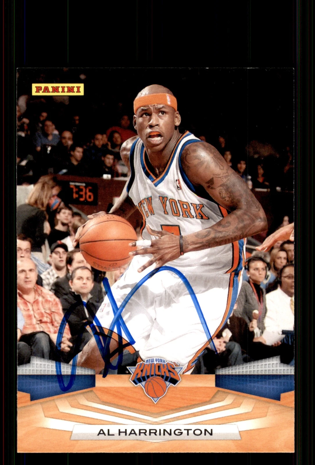 Signed Basketball Card Auto Al Harrington 2009-10 Panini #23 New York Knicks