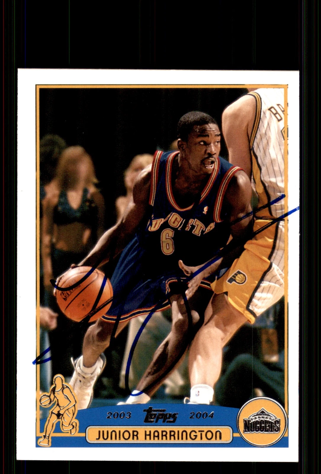 Signed Basketball Card Auto Junior Harrington 2003-04 Topps #162 Denver Nuggets